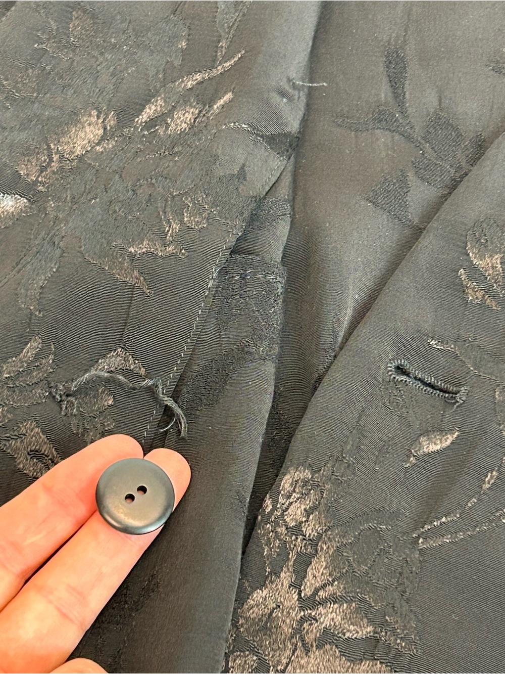 Zara black satin floral embroidered jacquard Brocade high-low blazer jacket Sz L - Picture 12 of 14
